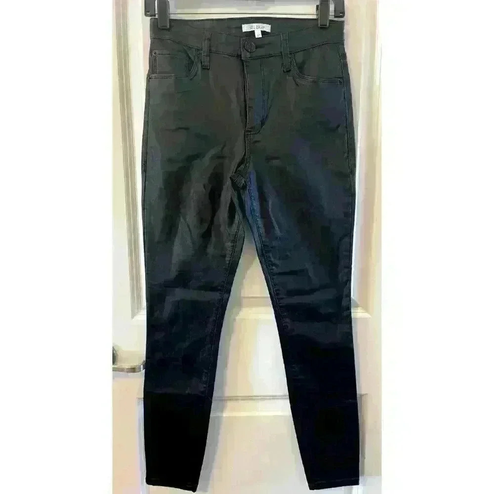 NWOT STS BLUE Leather look BLACK ELLIE HIGH RISE JEANS Size 27